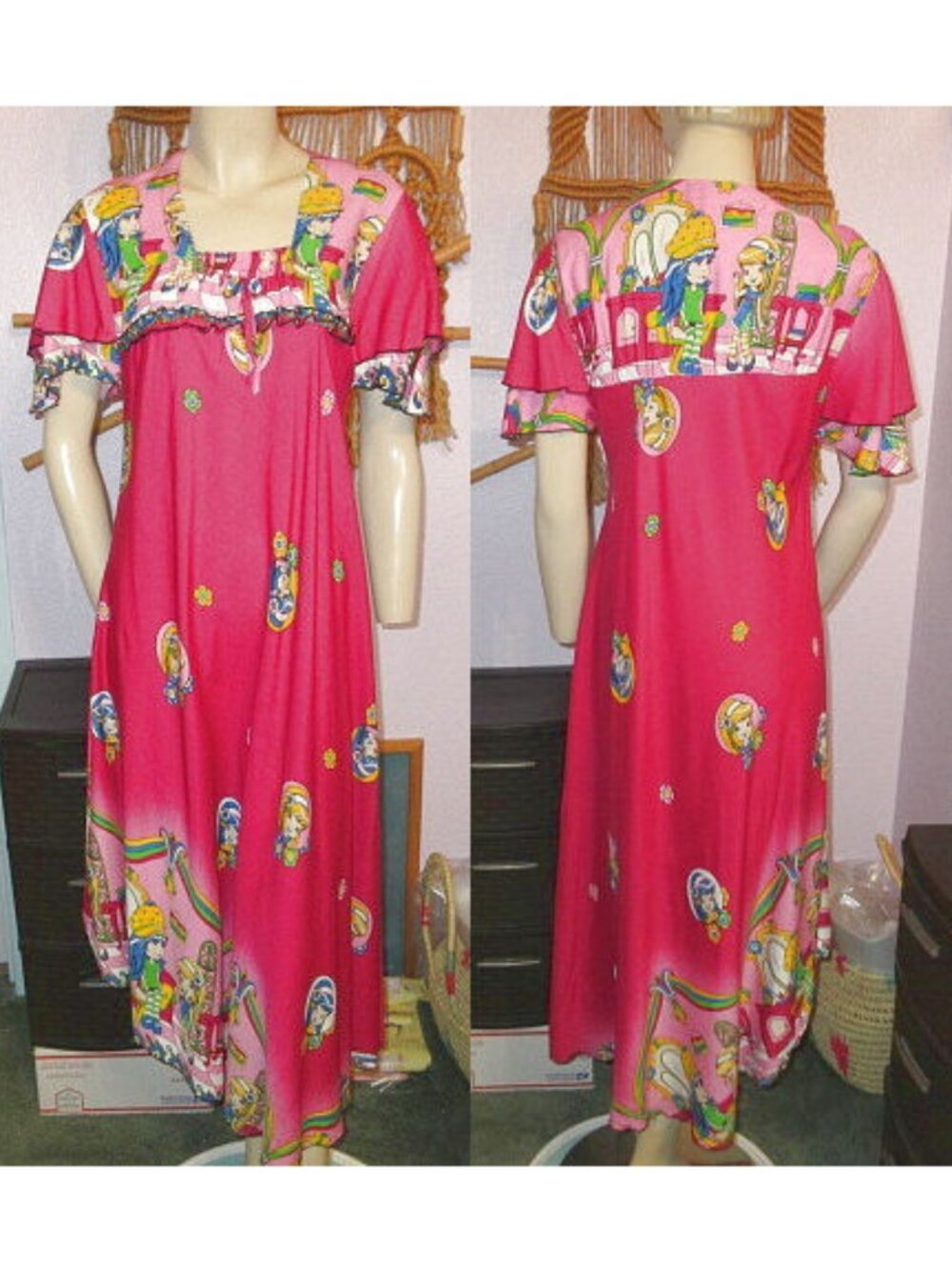 Vtg Cinderella Riyadh Tiered Midi Dress 6 Smocked Ruffle Whimsy Fairy Princess